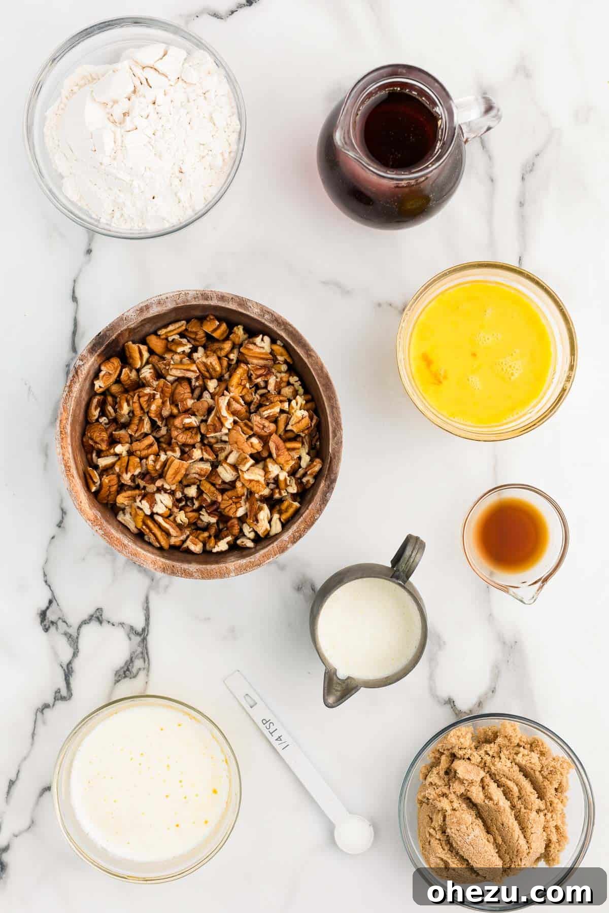 ingredients needed to make pecan pie bars