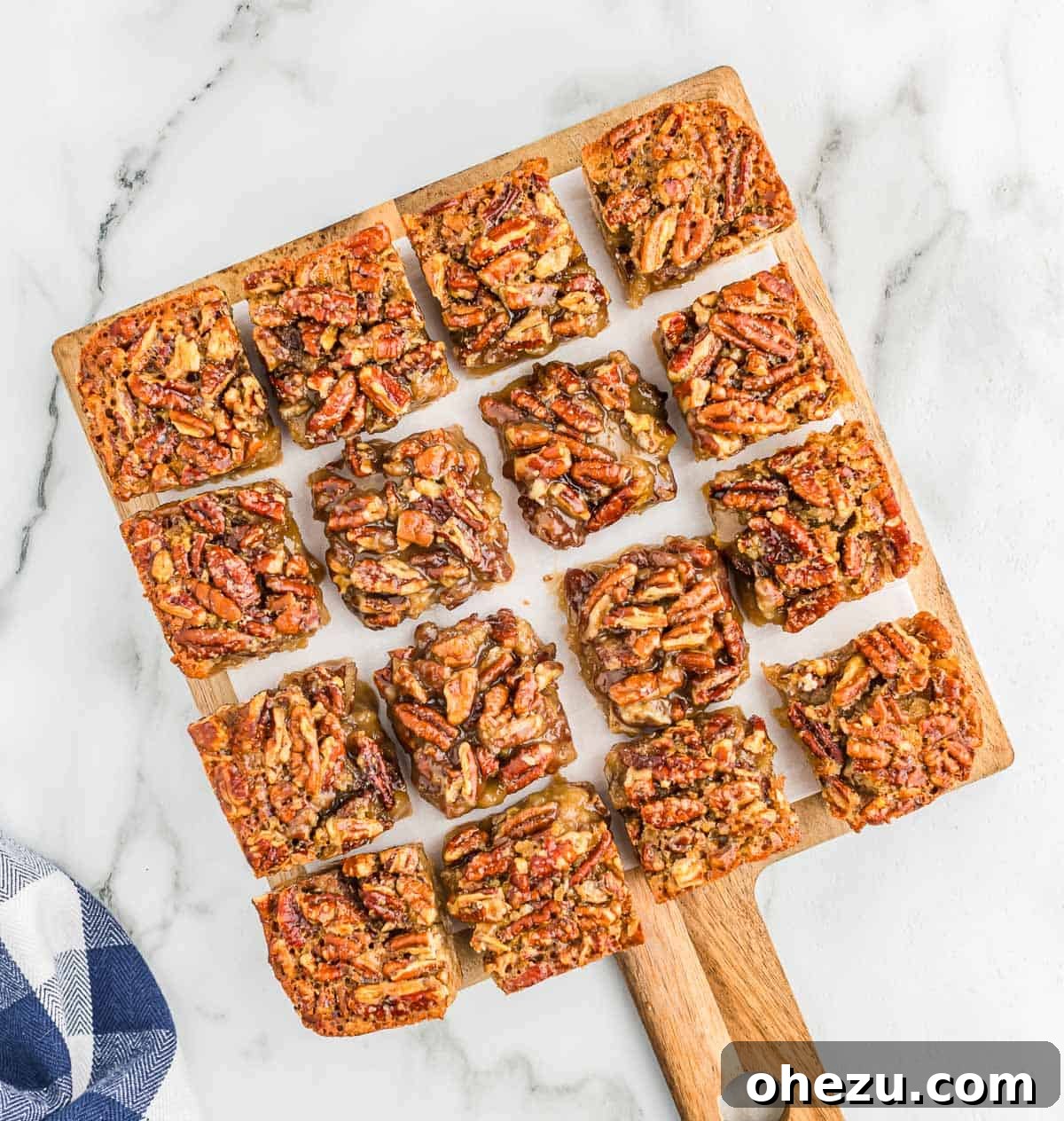 easy pecan pie bars cut into square