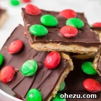 Christmas cracker candy with holiday m&m's