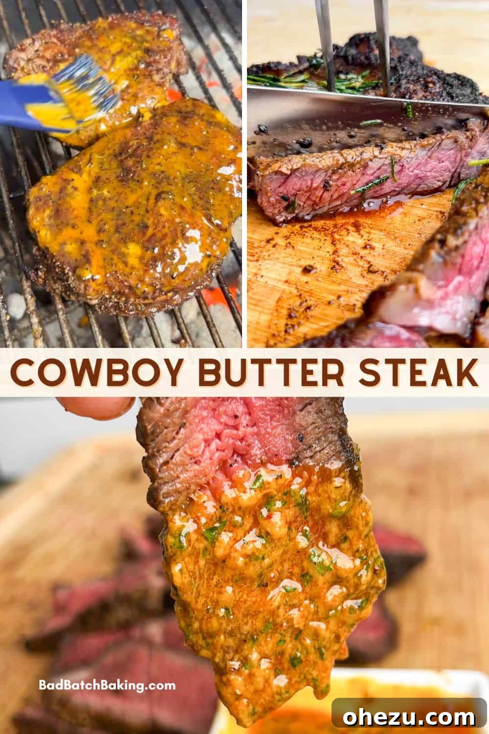Rustic Herb Butter Steak 15 Close-up of a delectable cowboy butter steak, perfect for sharing on social media