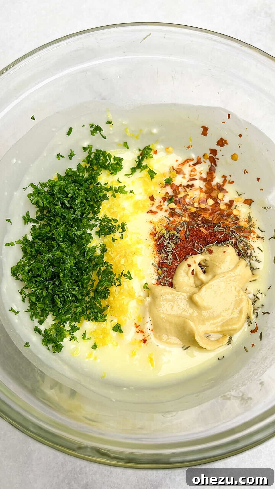 Rustic Herb Butter Steak 5 All the fresh ingredients for cowboy butter, neatly arranged in a bowl