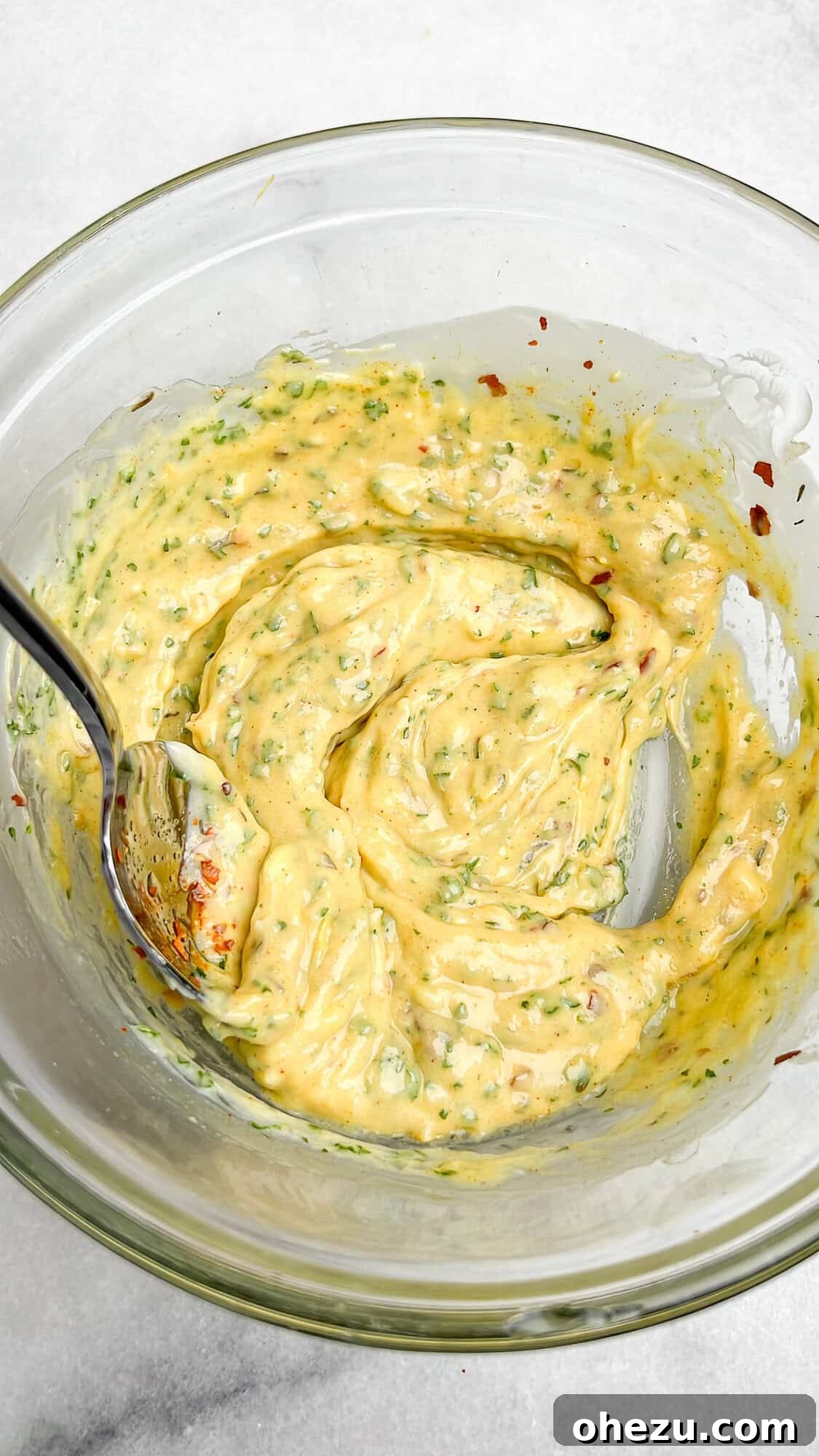 Rustic Herb Butter Steak 6 Creamy cowboy butter mixture in a bowl, ready to be served or melted