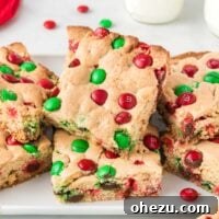 christmas cookie bars on a plate