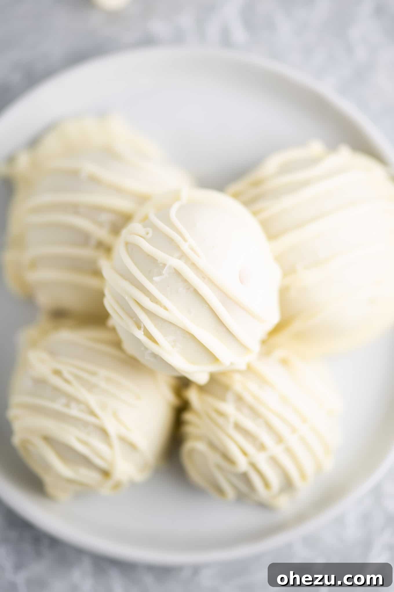 No-Bake White Chocolate Peanut Butter Delights 3 overhead view of the salted white chocolate peanut butter balls