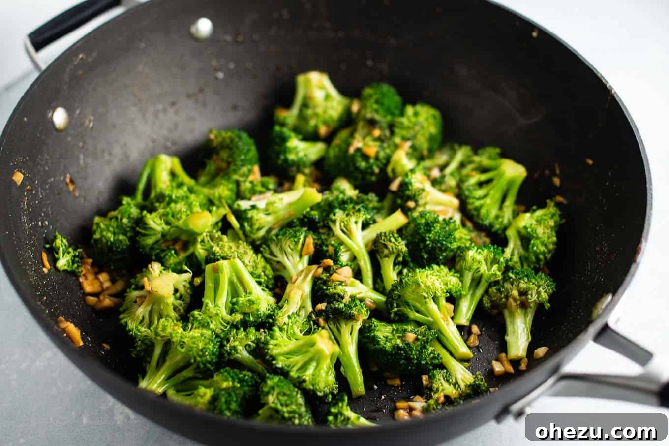 Crisp and Flavorful Broccoli Stir Fry 9 broccoli stir fried in a black skillet