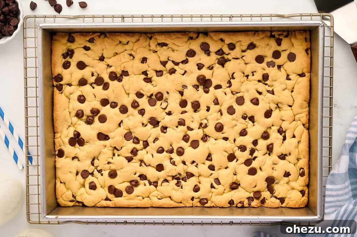Freshly baked cake mix cookie bars, golden brown and ready to cool