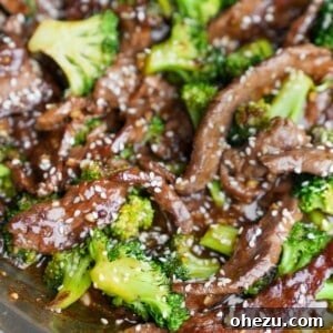 Finished beef and broccoli in pan