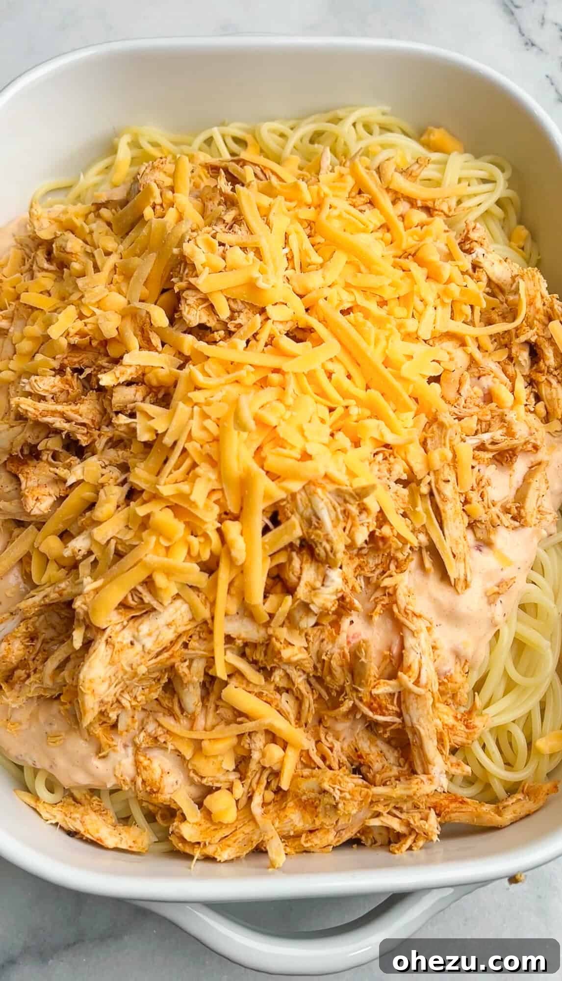 cheese added to the casserole