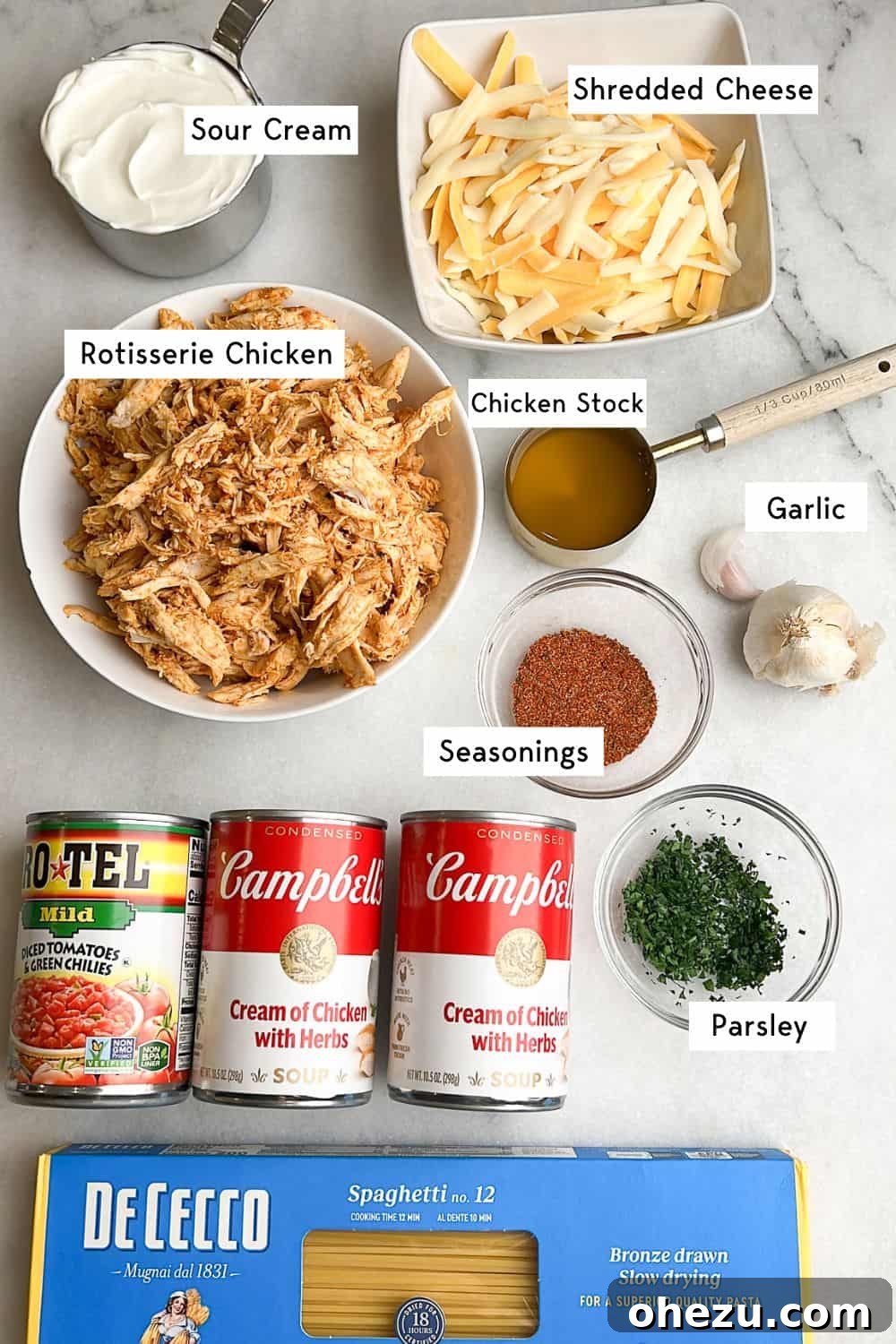ingredients needed for chicken spaghetti