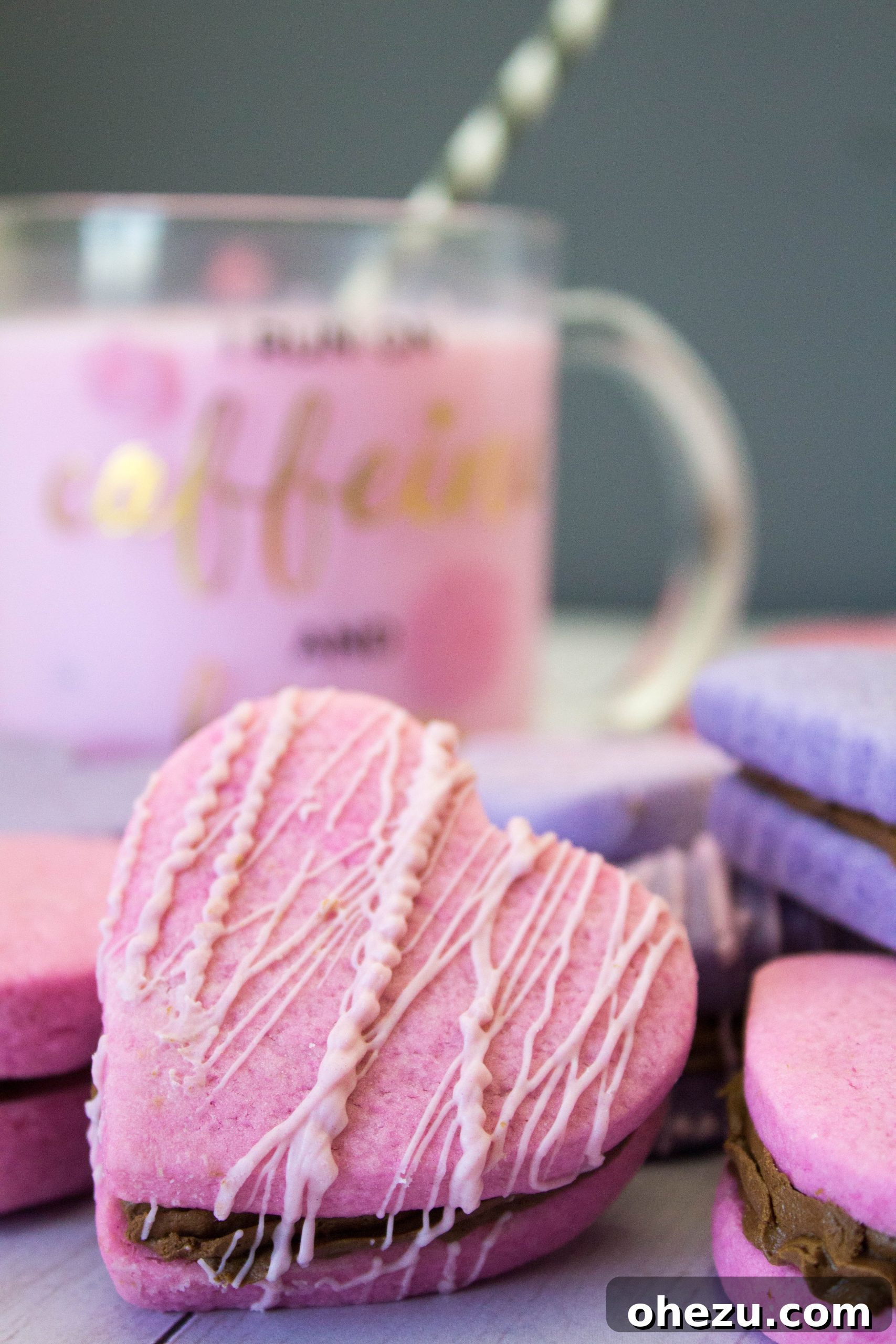 Valentine Heart Sandwich Cookies with Fudge Filling