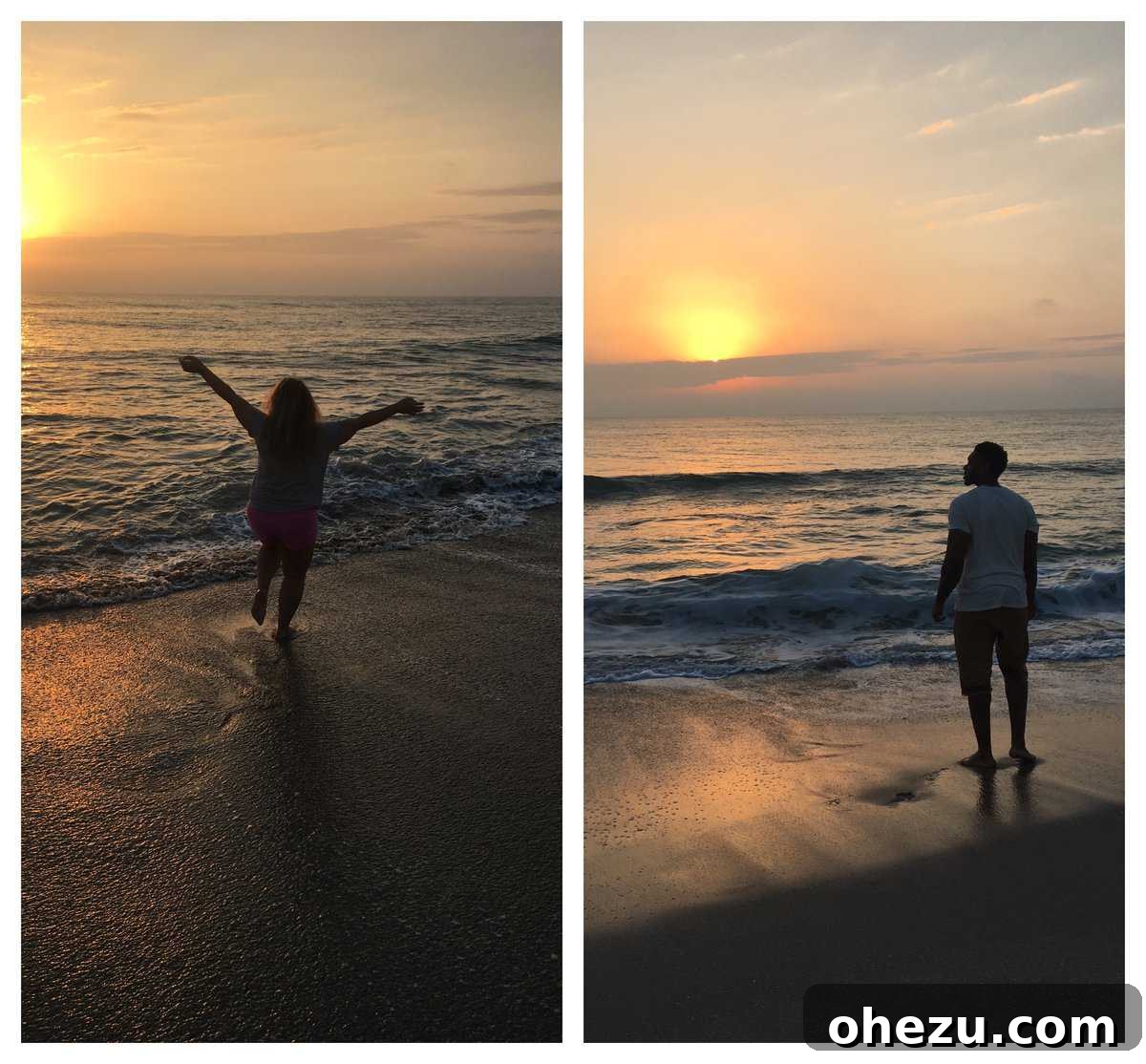 The Austins enjoying a sunrise on a Florida beach