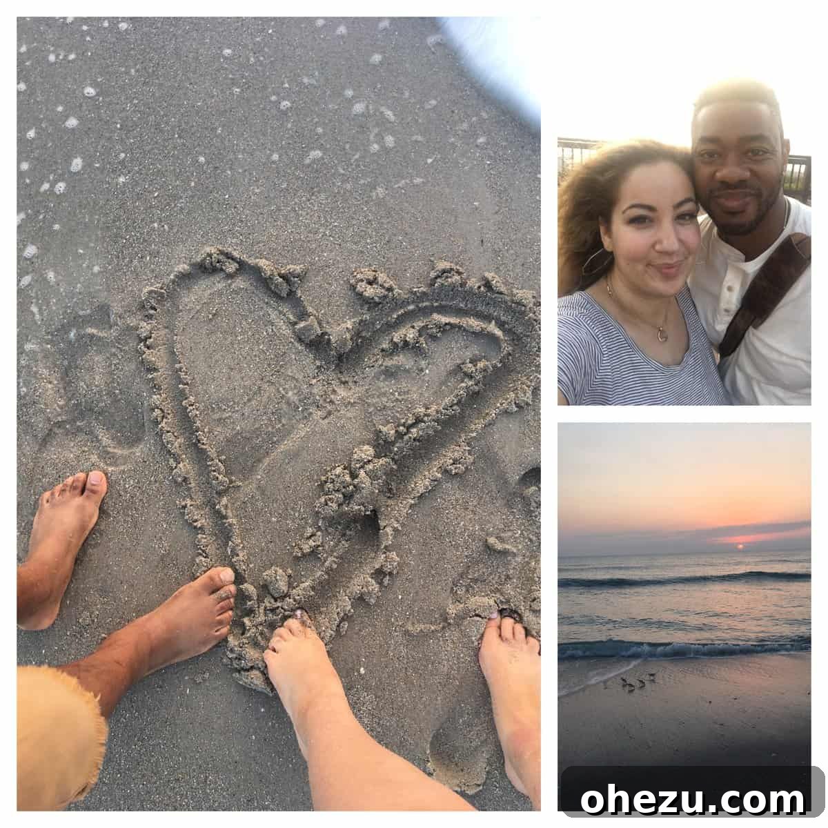 Couple on the beach during honeymoon