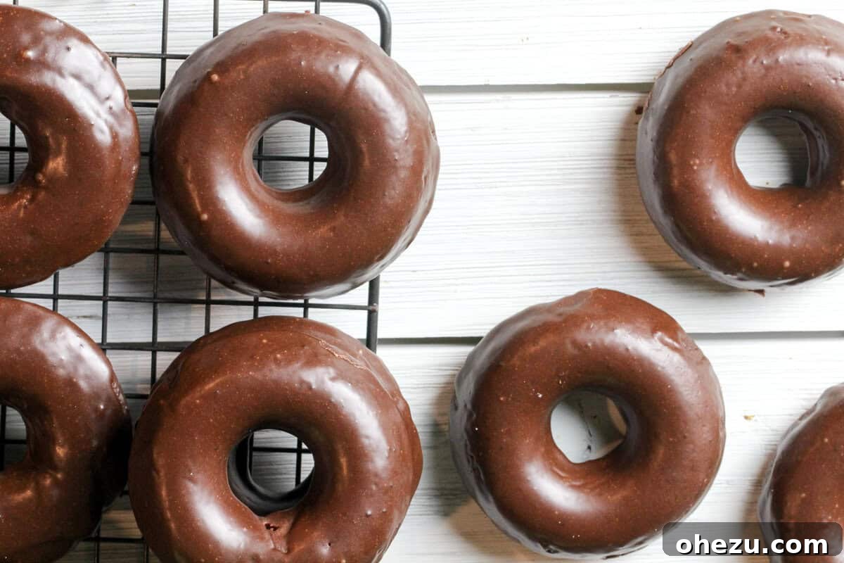 Donuts baked in a donut pan, ready to be glazed