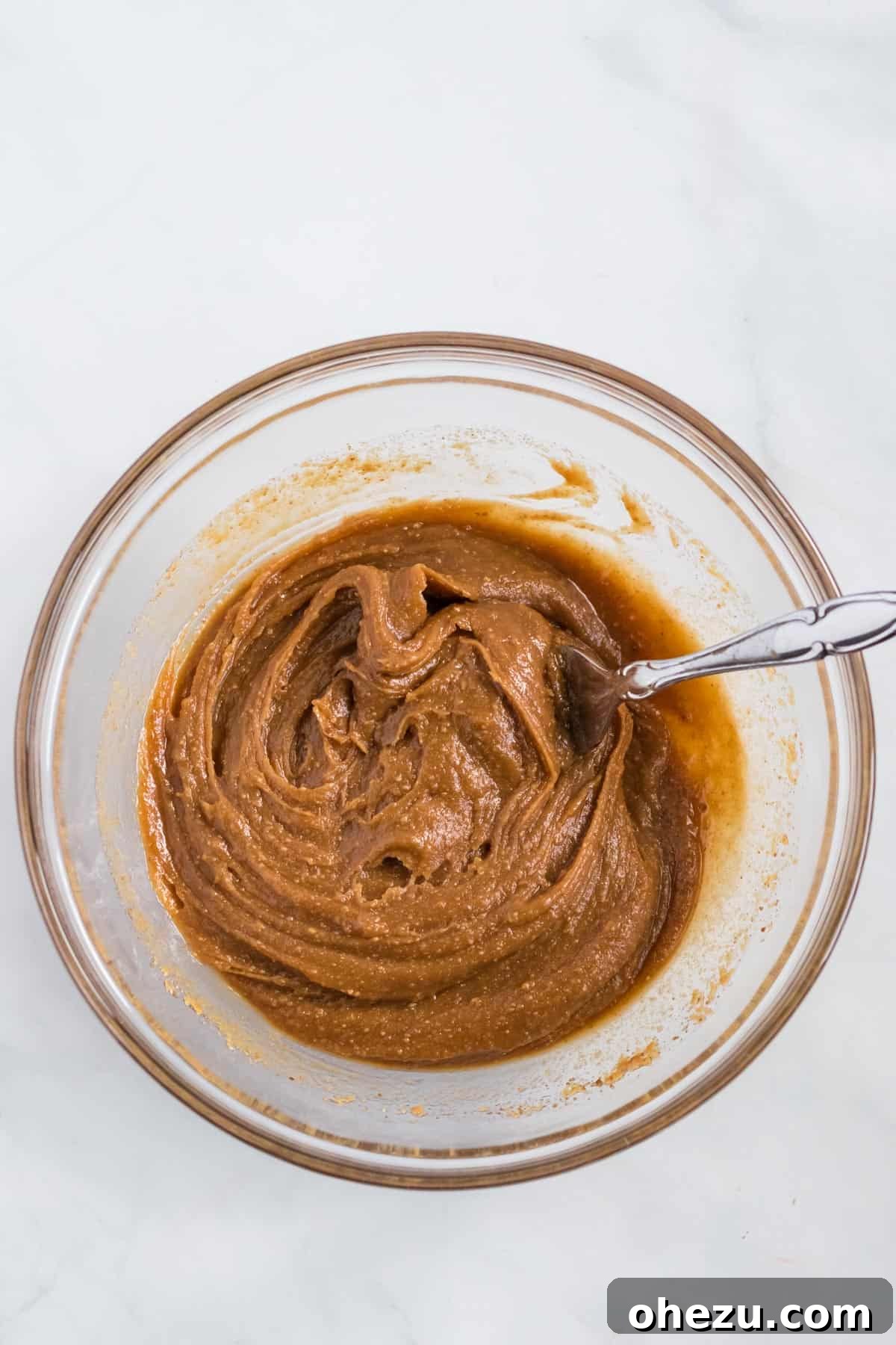 Decadent Vegan Peanut Butter Cups 7 peanut butter filling stirred together in a bowl