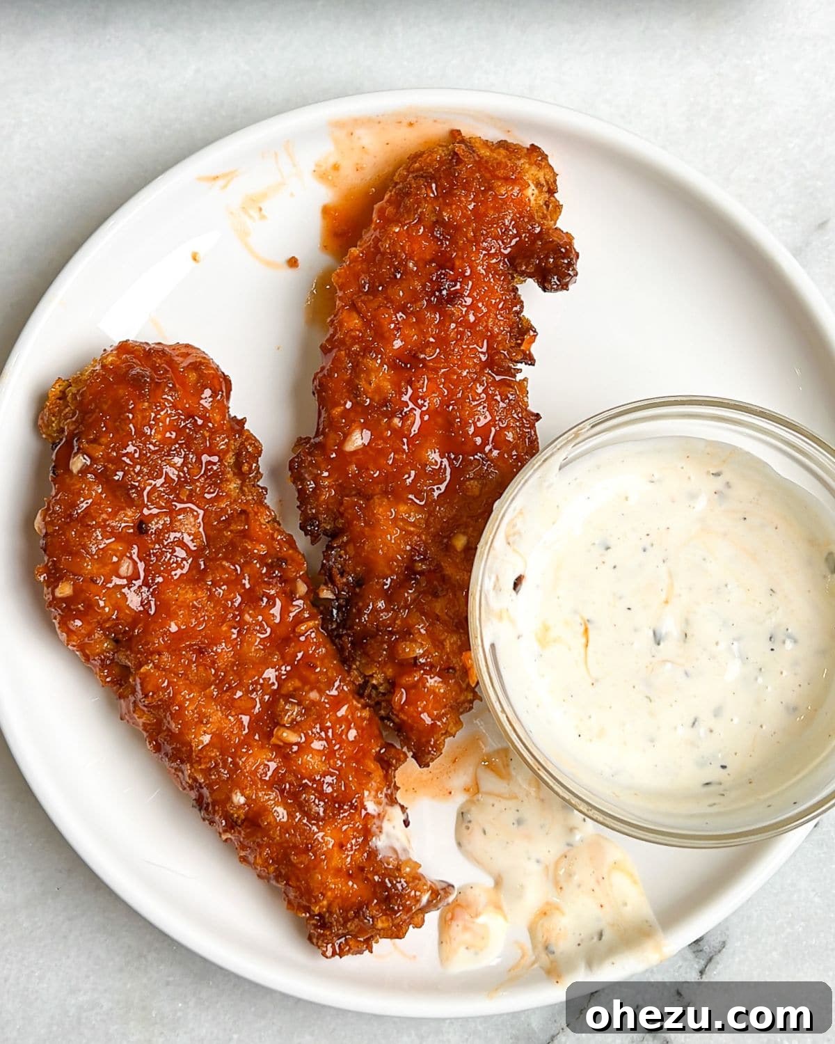 Crispy Air-Fried Honey Buffalo Chicken Strips 7 honey buffalo chicken tenders in the air fryer