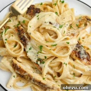 The Ultimate Creamy Chicken Alfredo 9 Feature photo for a better than olive garden's chicken alfredo