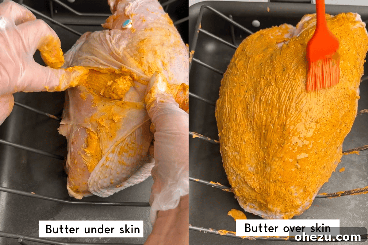 Bayou Blast Turkey 7 massaging cajun butter under and over the skin