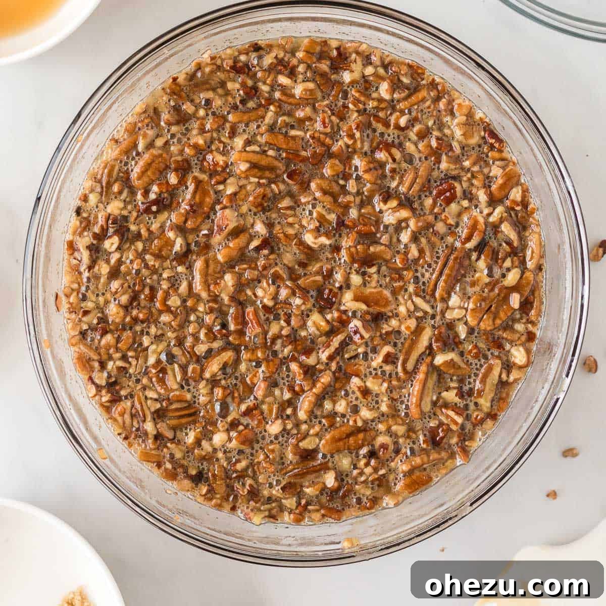 mixed together pecan pie filling