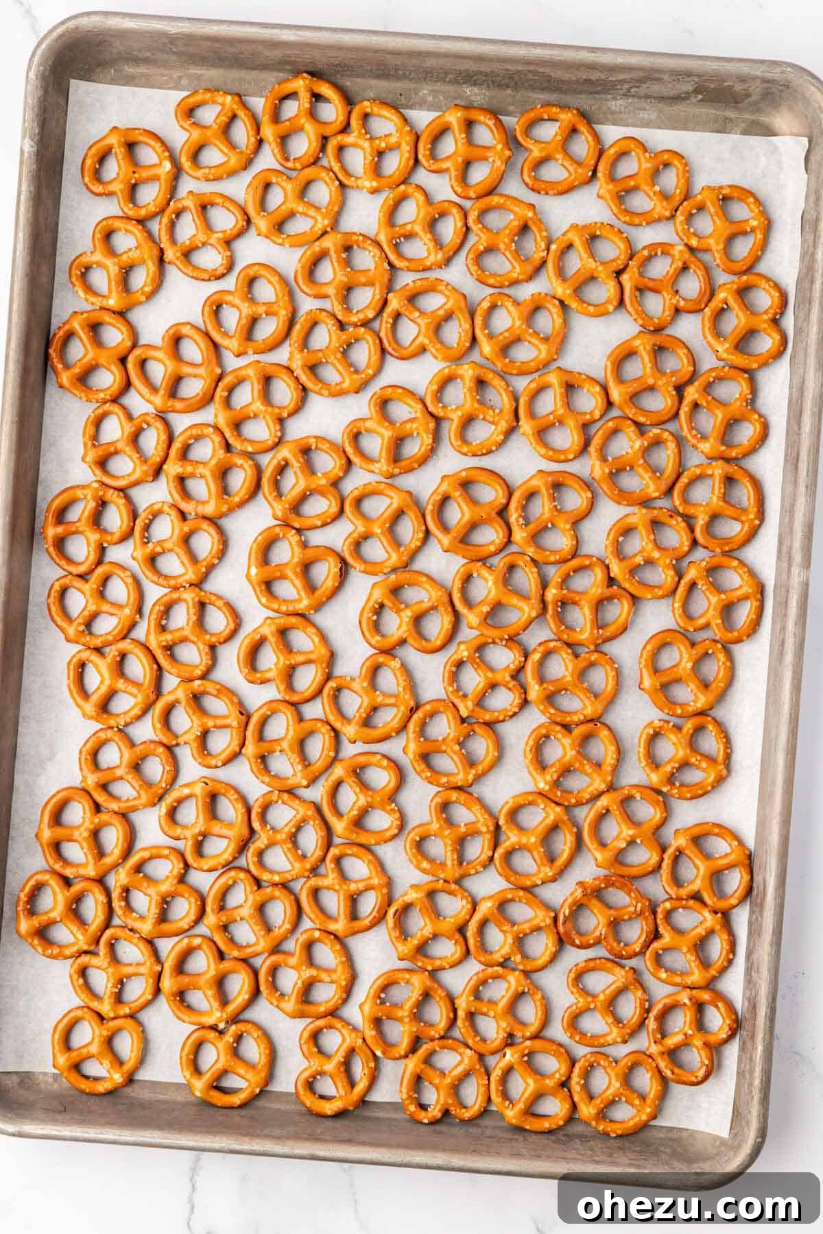 pretzels on a baking sheet