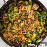 Sweet and Savory Teriyaki Noodles 11 teriyaki ramen noodles in a skillet