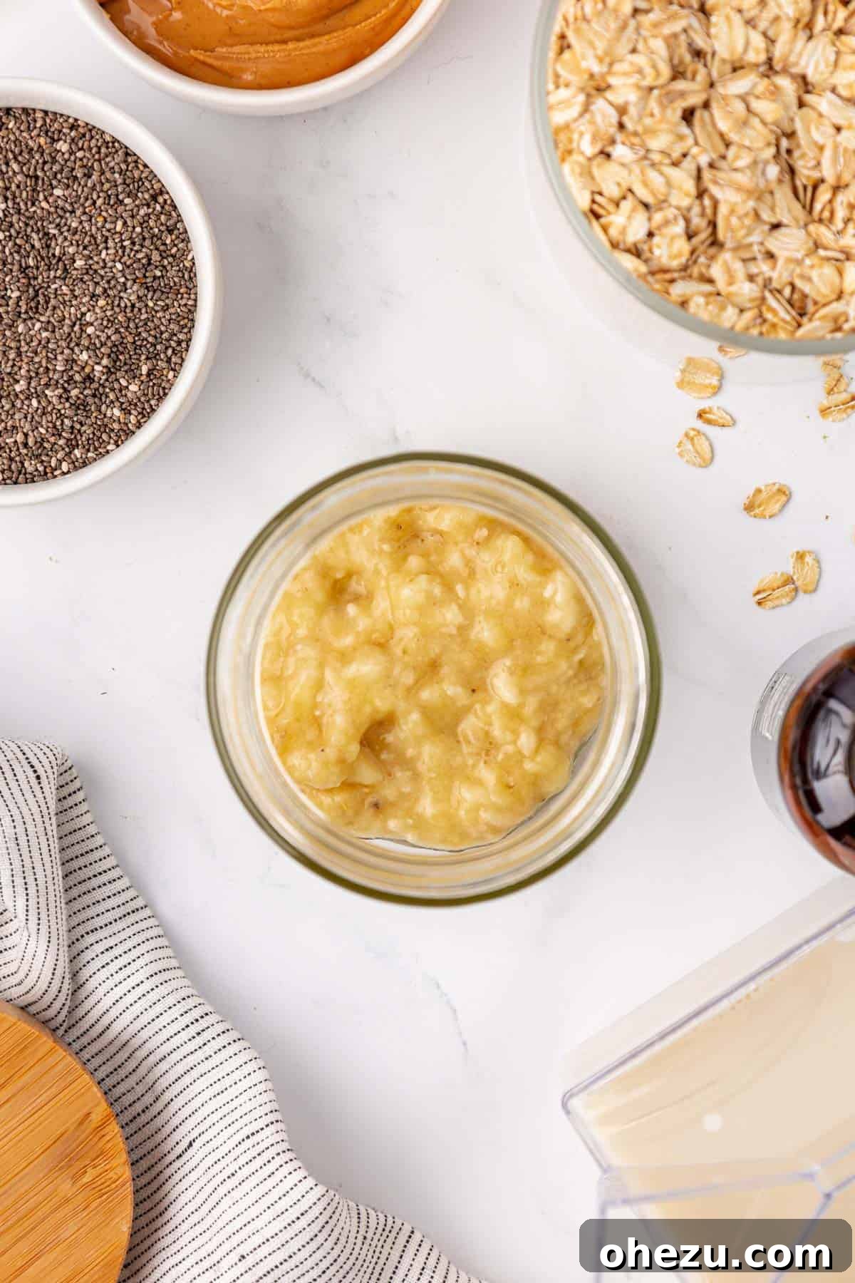 mashed banana in a jar