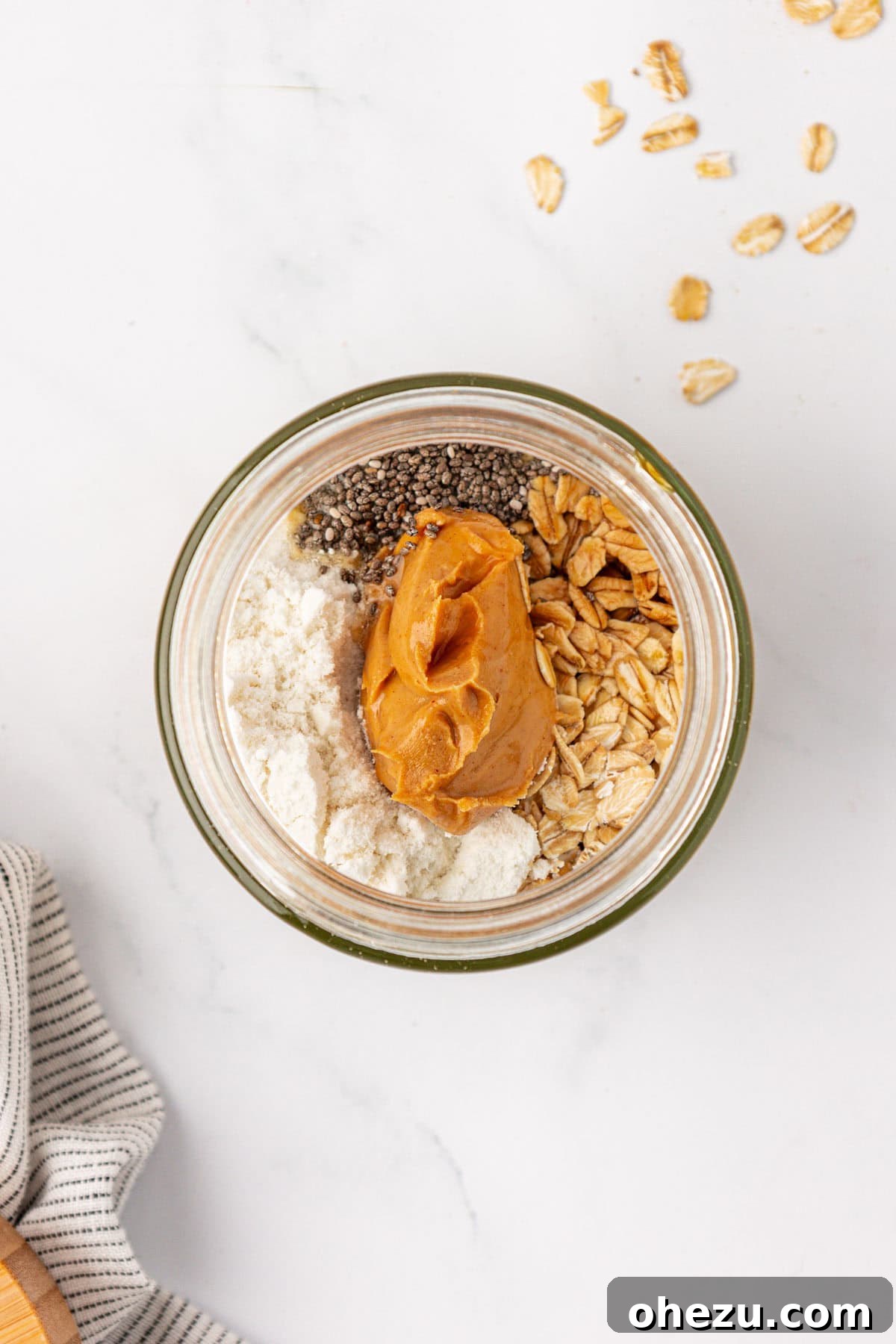 overnight oat ingredients in a jar