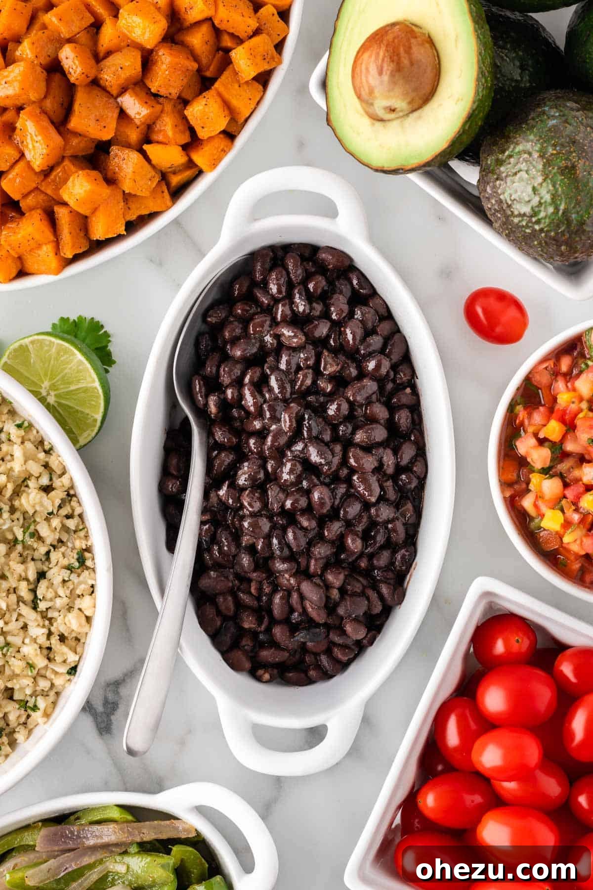 A bowl of easy Mexican black beans, seasoned and ready.