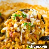 Comforting Vegetarian Chili Mac Skillet 12 Final plated One Pot Vegetarian Chili Mac