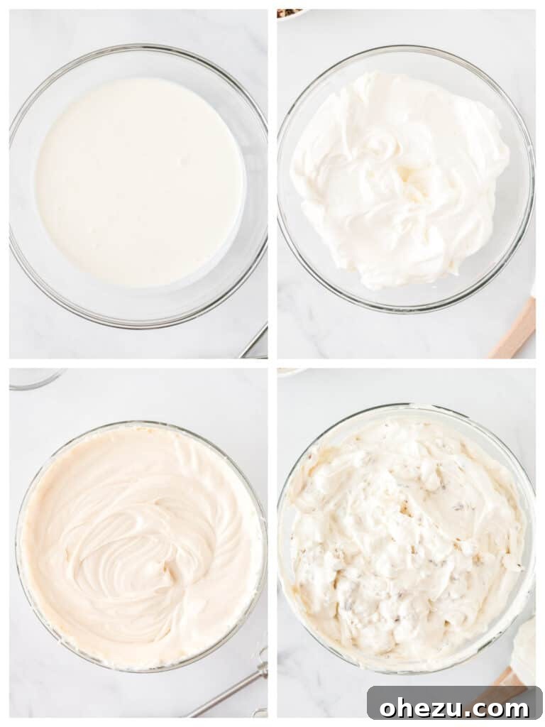 collage image showing the different ingredients mixed in bowls