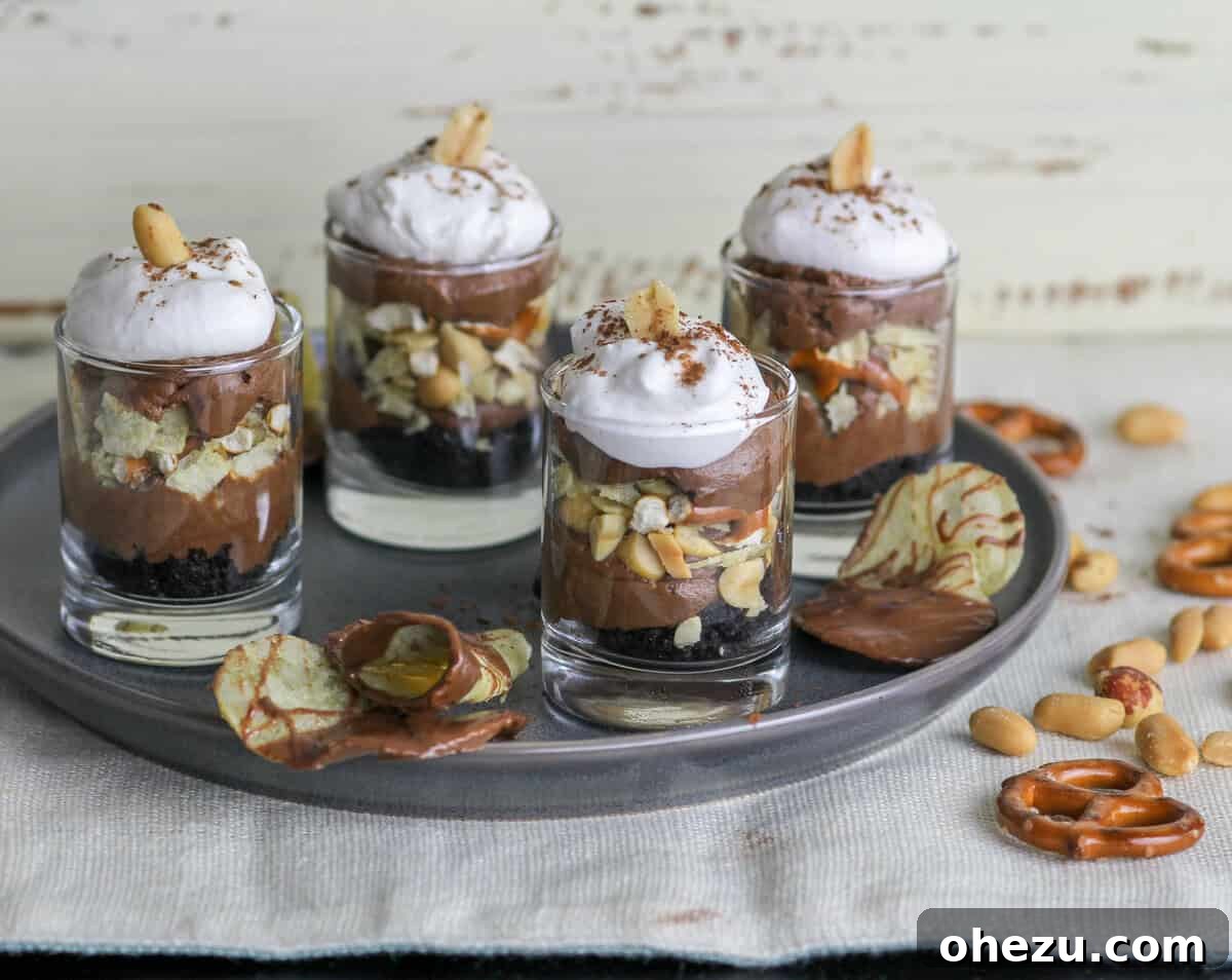 Sweet & Salty Chocolate French Silk Pie Shooters 2 Delicious Sweet & Salty Chocolate French Silk Pie Dessert Shooters - Perfect Mini Dessert