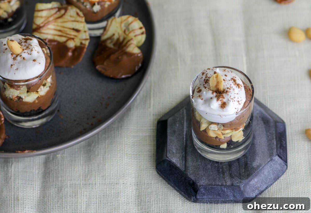 Sweet & Salty Chocolate French Silk Pie Shooters 5 Sweet & Salty Chocolate French Silk Pie Dessert Shooters prepared with chocolate and whipped cream