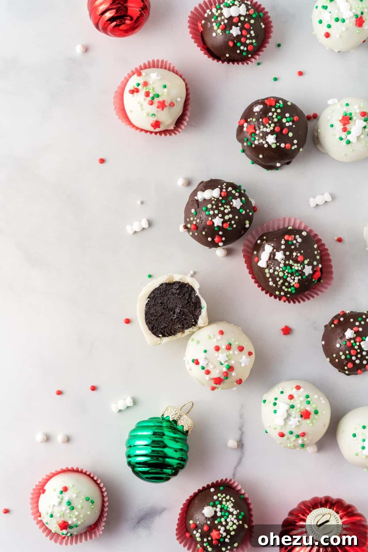 Decadent Holiday Oreo Treats 18 A stunning arrangement of Christmas Oreo balls, highlighting their irresistible appeal