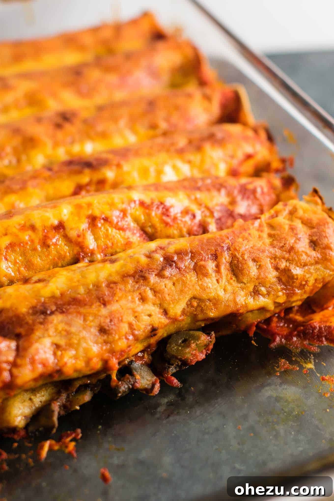 Velvety Bean Enchiladas 6 refried bean enchiladas vegetarian