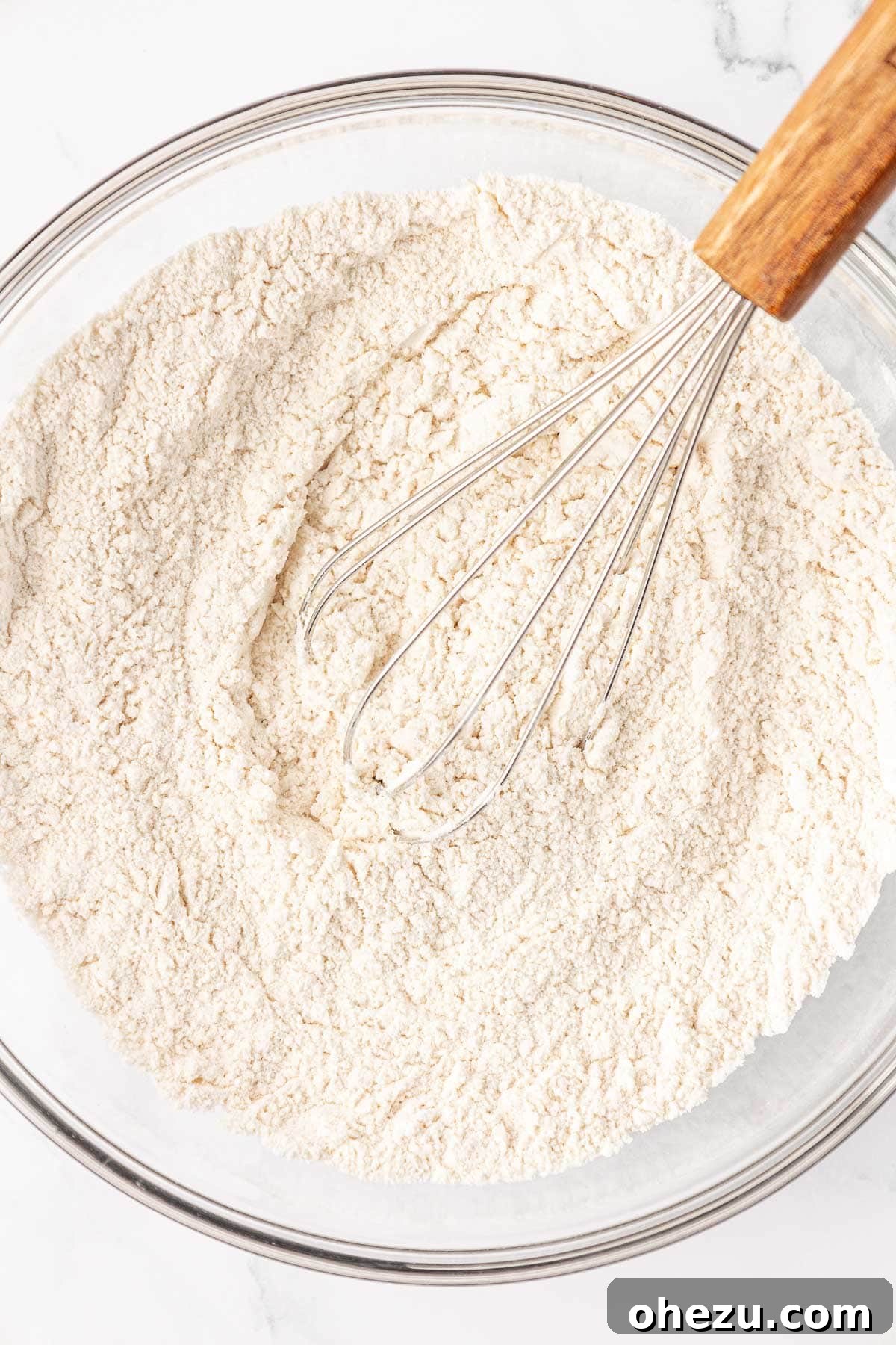 Dry ingredients whisked together until fully combined and lump-free.