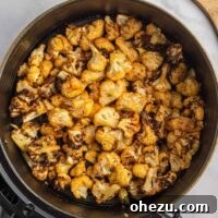 air fried cauliflower in the basket