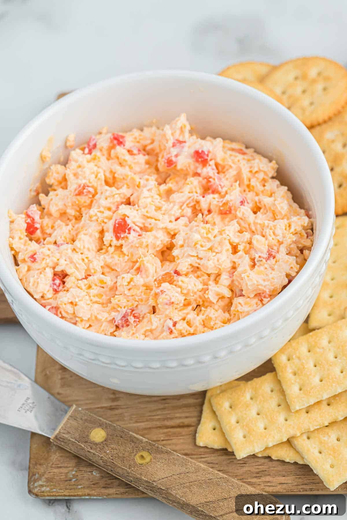 pimento cheese dip with crackers
