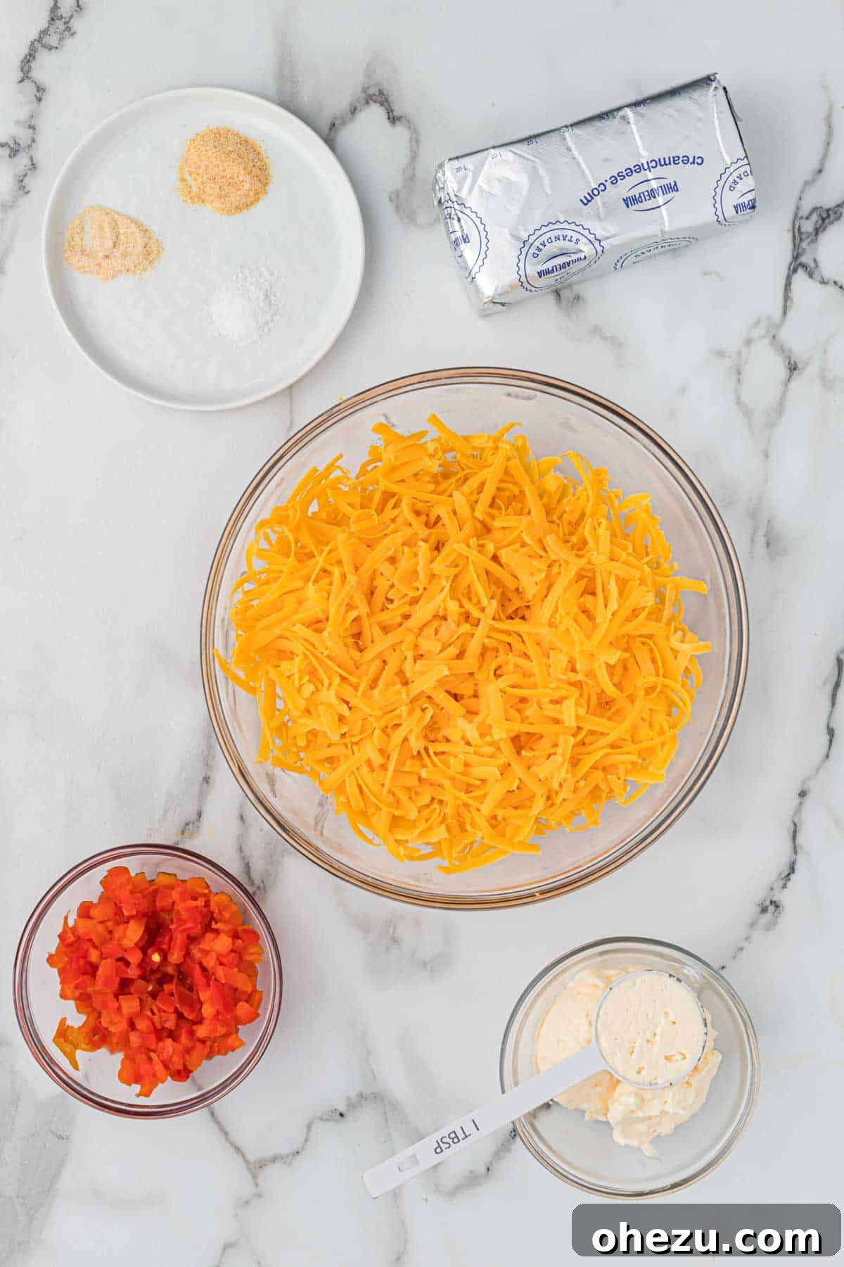 ingredients needed to make pimento cheese