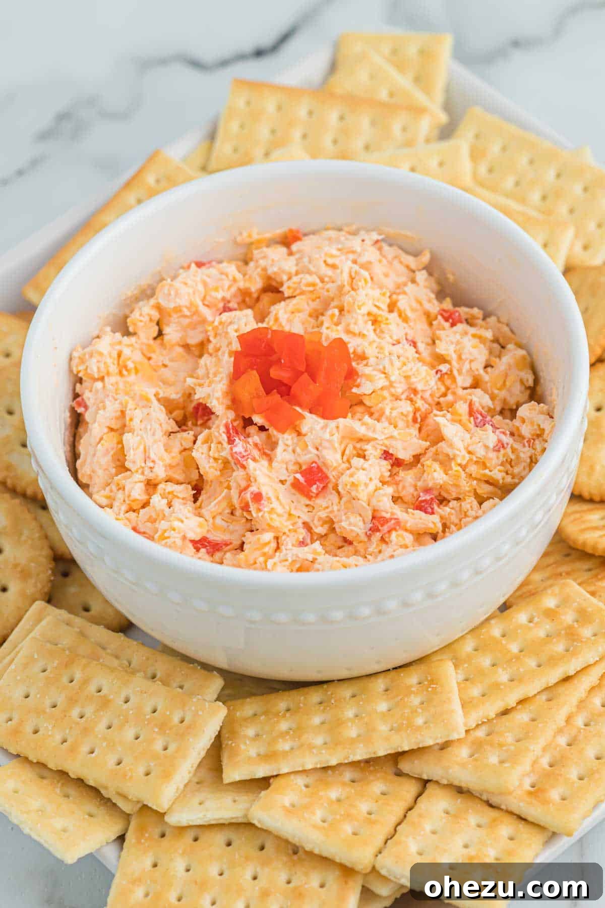 pimento cheese dip with crackers