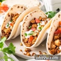 tofu tacos in a taco stand