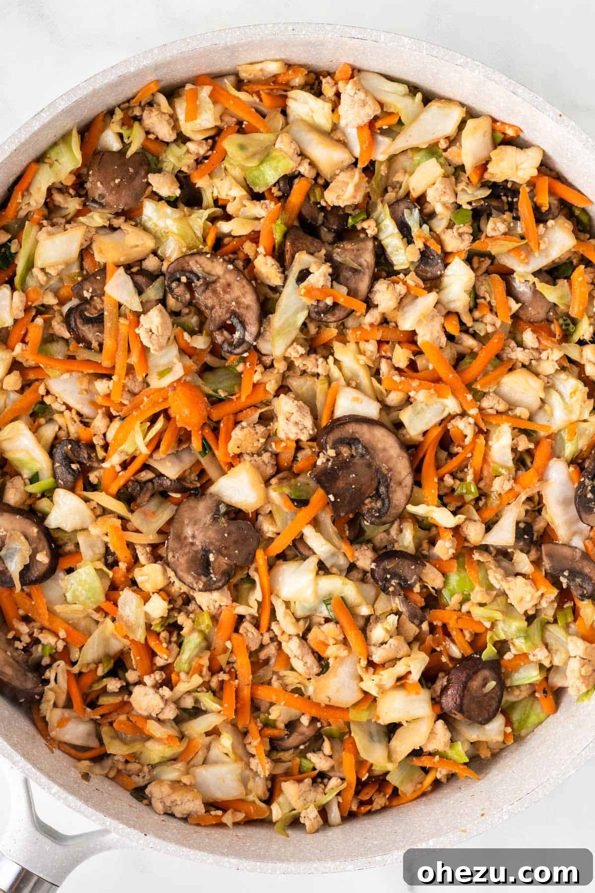 egg roll filling in a skillet