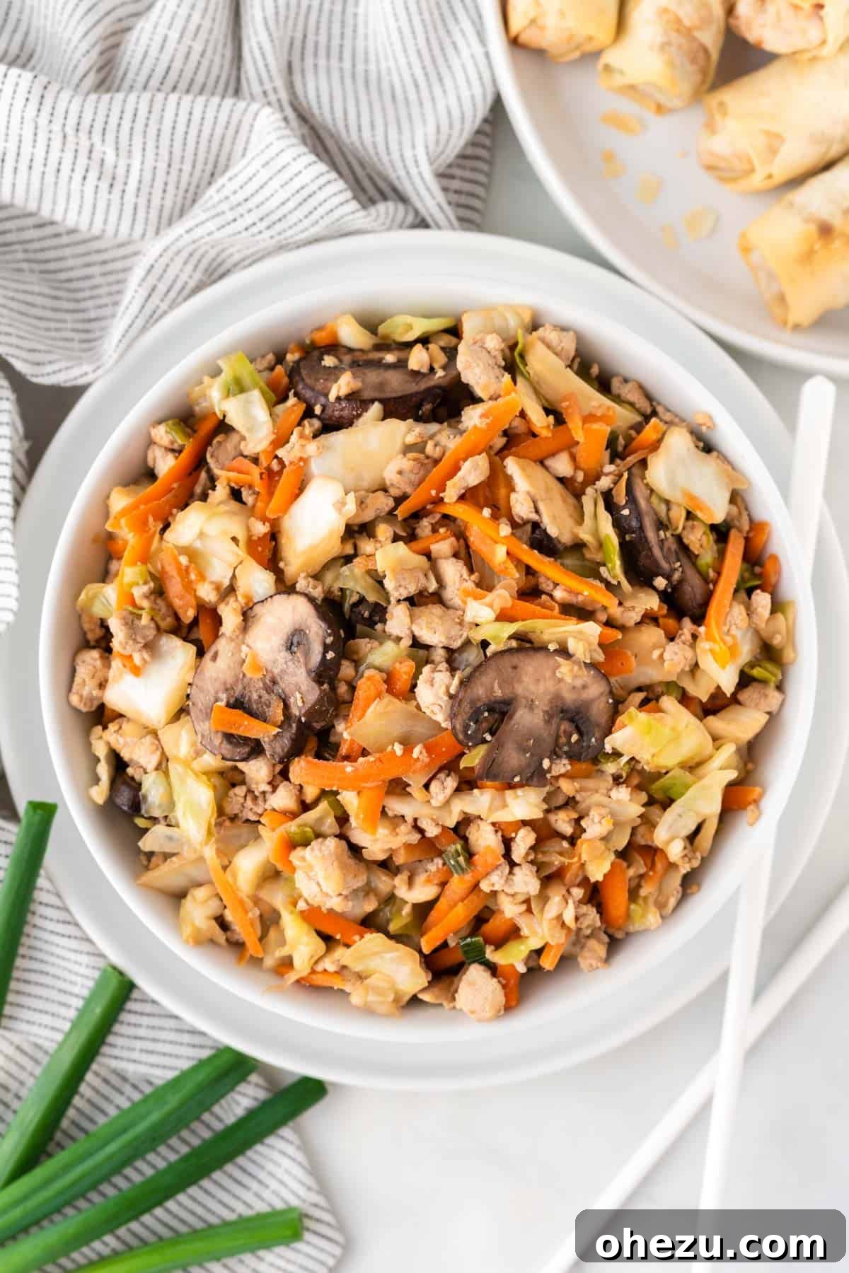 vegetarian egg roll in a bowl