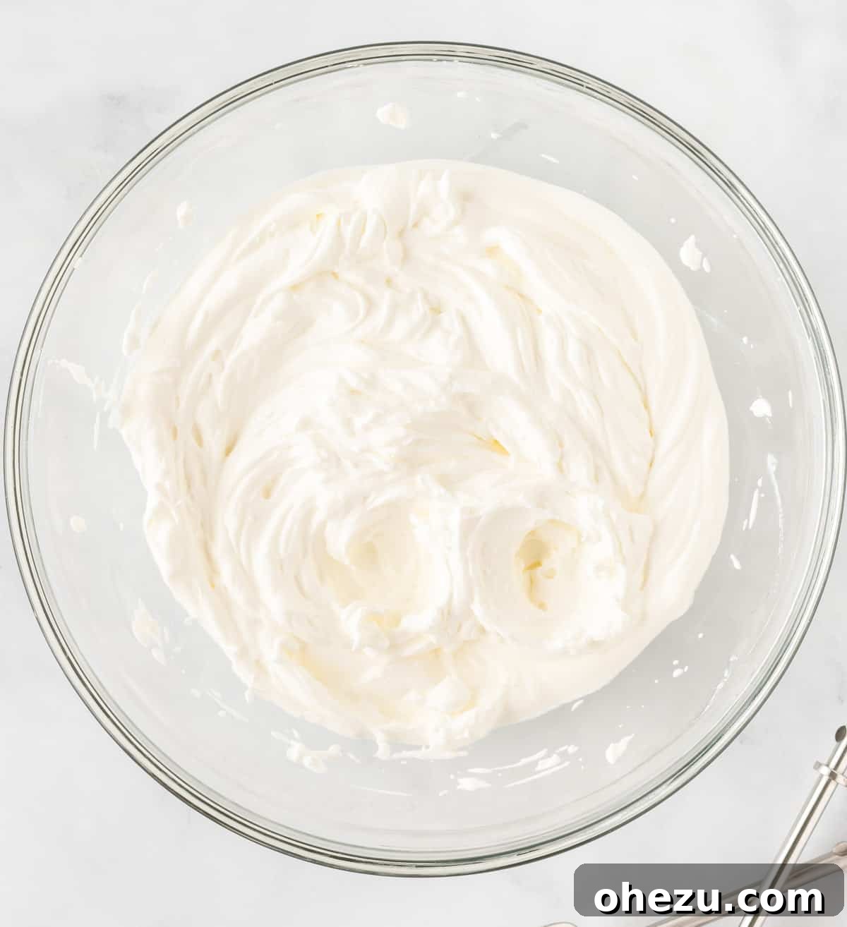 cheesecake filling mixed together, before folding in whipped cream
