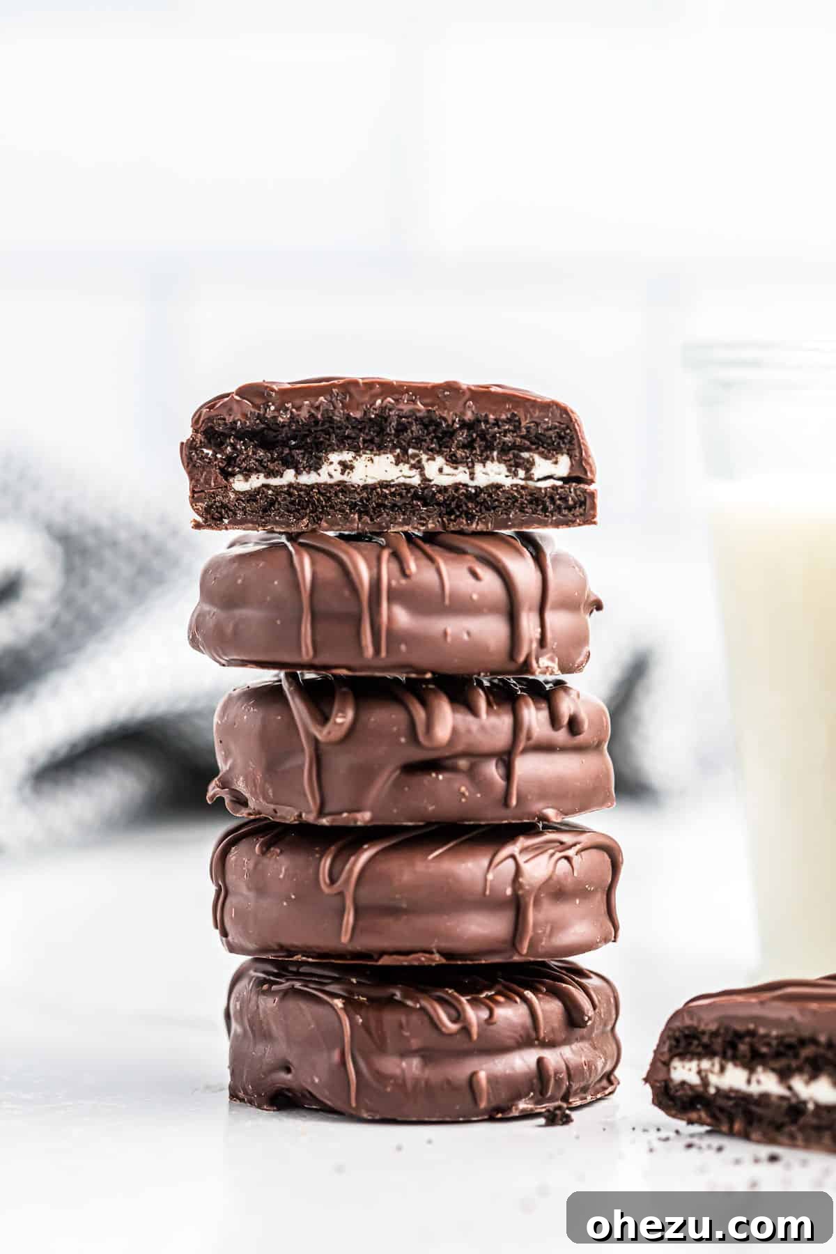 Decadent Oreo Delights 10 Another appealing stack of chocolate covered Oreos, highlighting their delightful texture.
