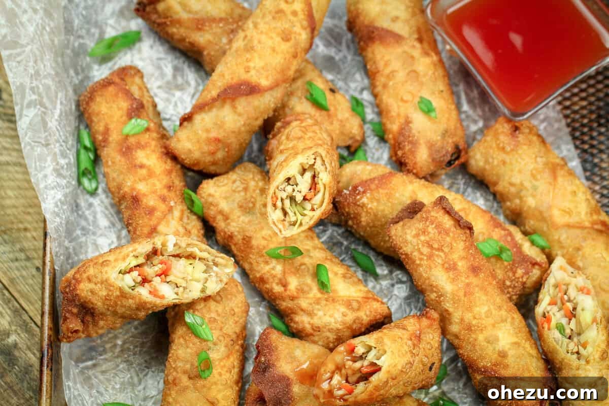 Crispy Chicken Egg Rolls with Sweet and Sour Sauce 2 Crispy Chinese Egg Rolls with Sweet and Sour