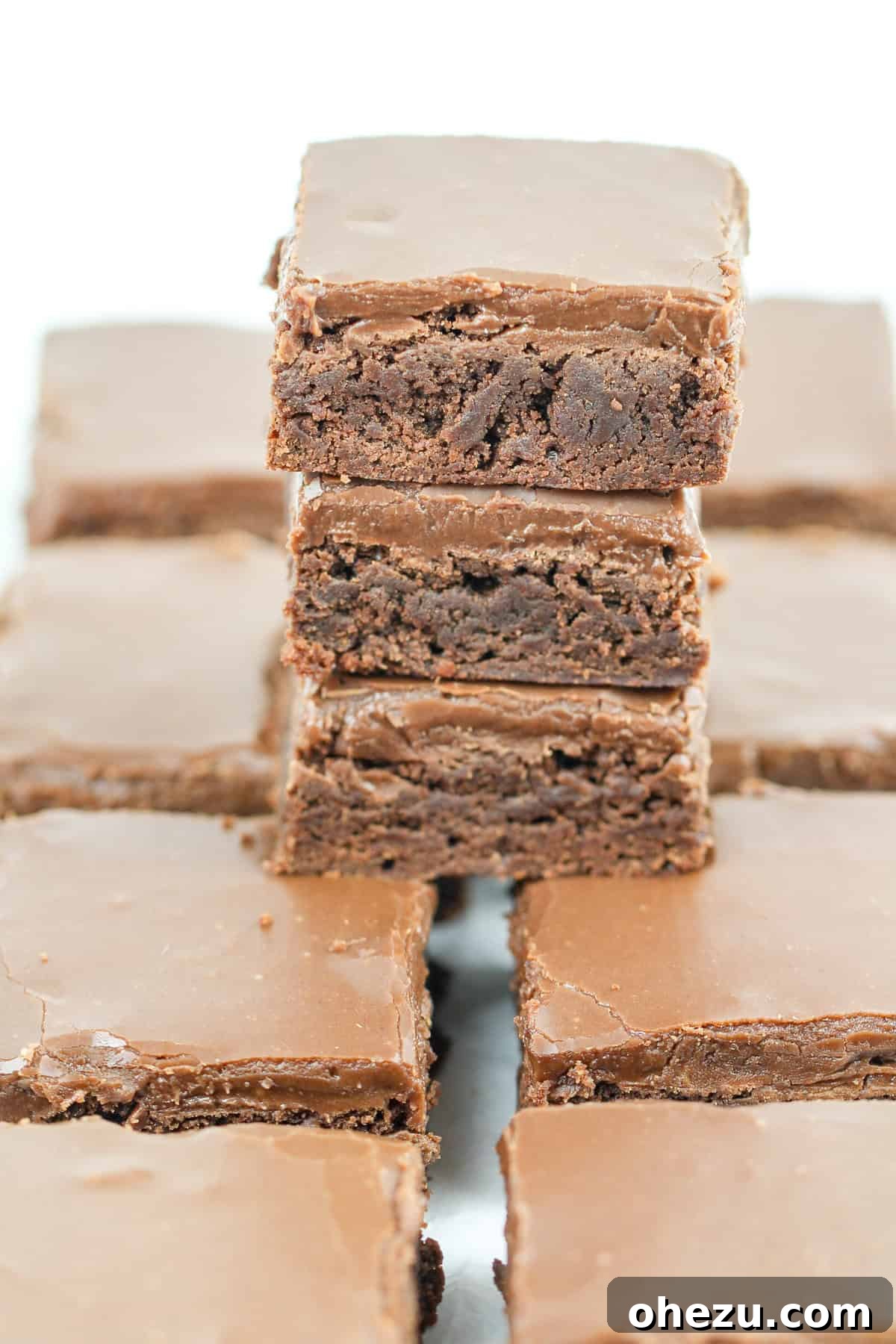Nostalgic School Brownies 2 Classic School Cafeteria Brownies with smooth fudge frosting, evoking childhood memories.