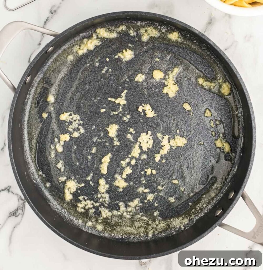 minced garlic and butter in a skillet