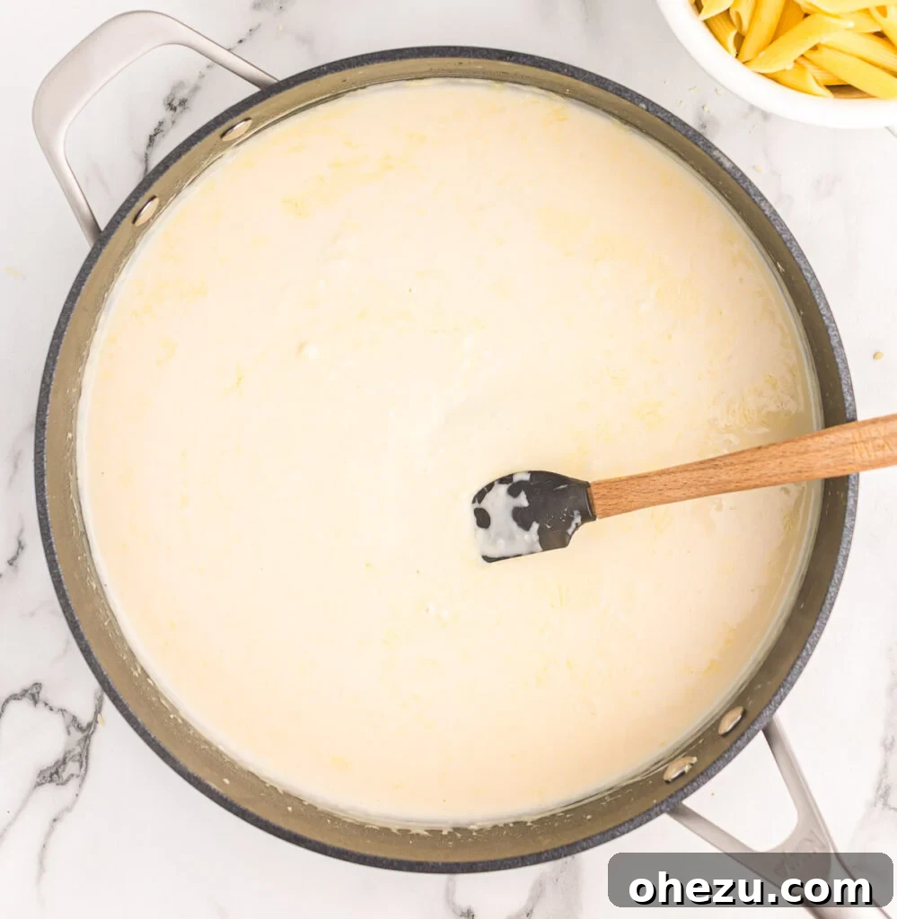 stirring cream sauce