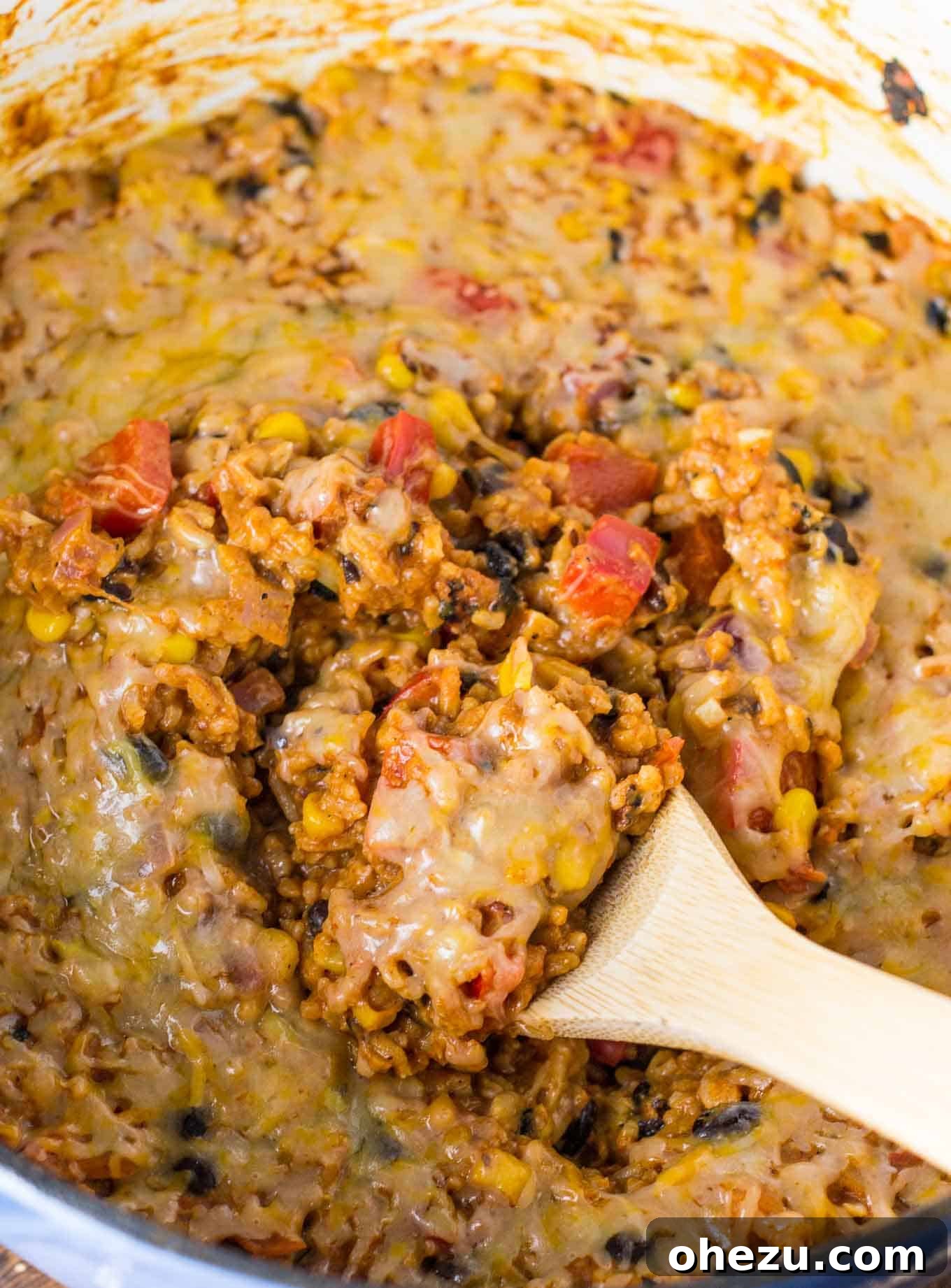 Fiesta Vegetarian Bake 8 Sautéed red onion, garlic, and red bell pepper in a large pan