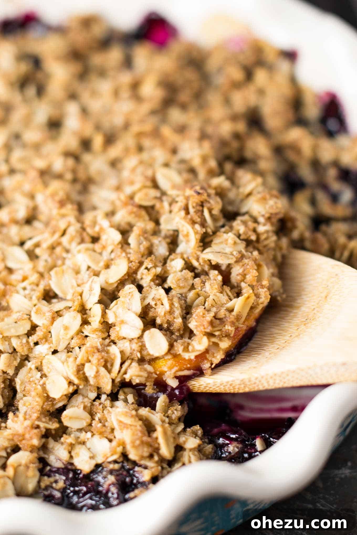 Golden Vegan Peach & Blueberry Crisp 2 Delicious Gluten-Free Vegan Blueberry Peach Crisp