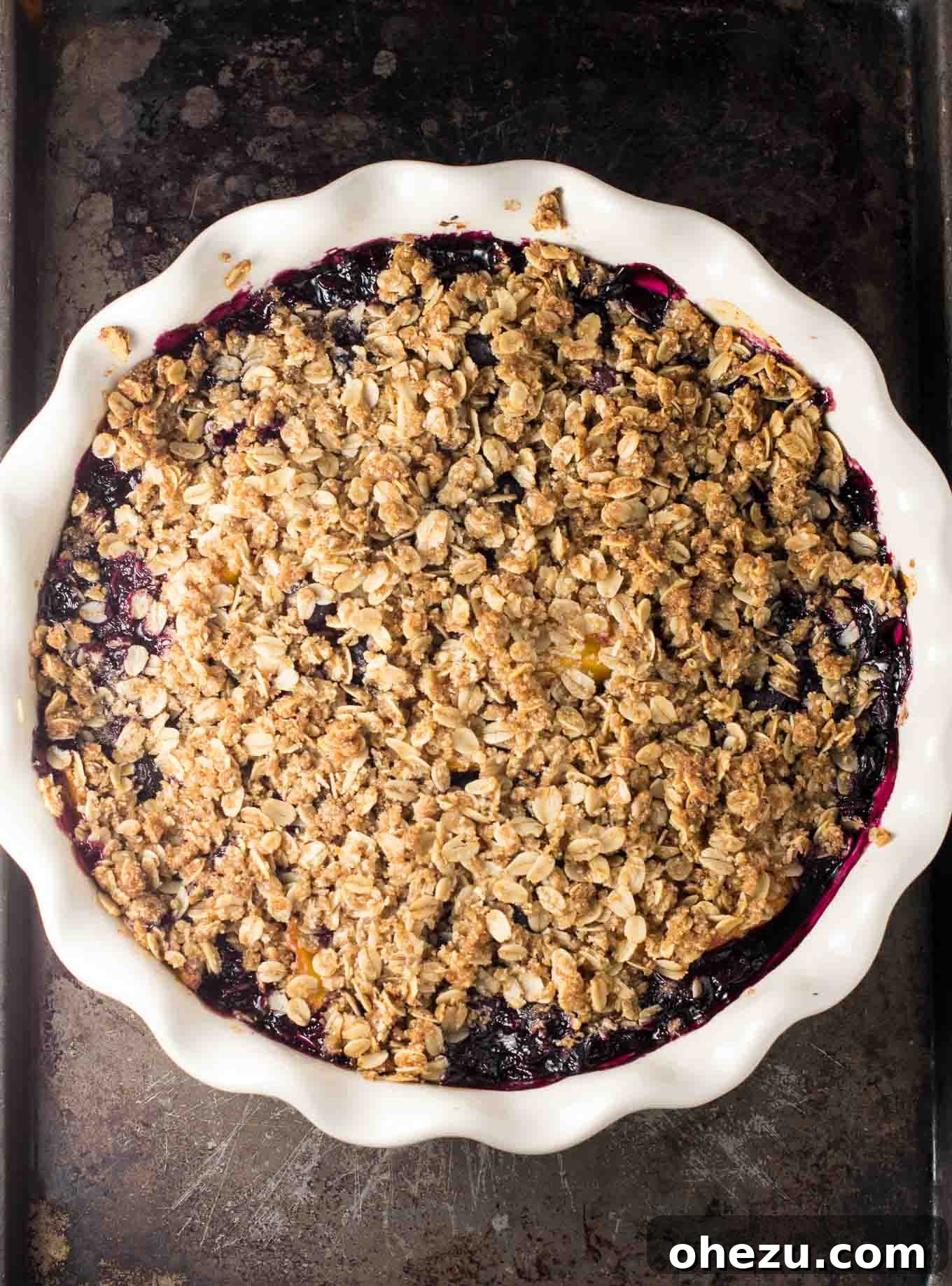 Golden Vegan Peach & Blueberry Crisp 8 Gluten-Free Vegan Blueberry Peach Dessert Recipe